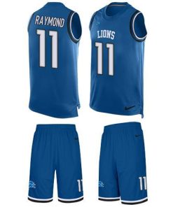 Nike Lions #11 Kalif Raymond Blue Team Color Stitched NFL Limited Tank Top Suit Jersey