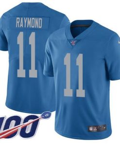 Nike Lions #11 Kalif Raymond Blue Throwback Stitched NFL 100th Season Vapor Untouchable Limited Jersey