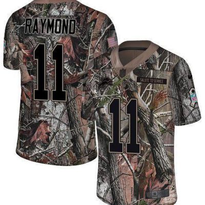 Nike Lions #11 Kalif Raymond Camo Stitched NFL Limited Rush Realtree Jersey