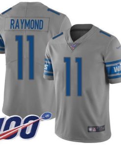 Nike Lions #11 Kalif Raymond Gray Stitched NFL Limited Inverted Legend 100th Season Jersey