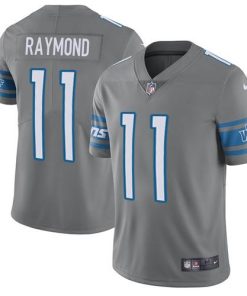 Nike Lions #11 Kalif Raymond Gray Stitched NFL Limited Rush Jersey