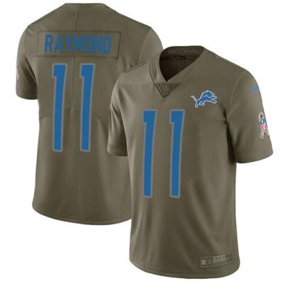 Nike Lions #11 Kalif Raymond Olive Stitched NFL Limited 2017 Salute To Service Jersey