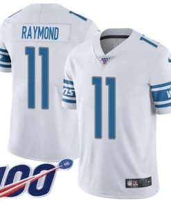 Nike Lions #11 Kalif Raymond White Stitched NFL 100th Season Vapor Untouchable Limited Jersey