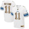 Nike Lions #11 Kalif Raymond White Stitched NFL Elite Gold Jersey