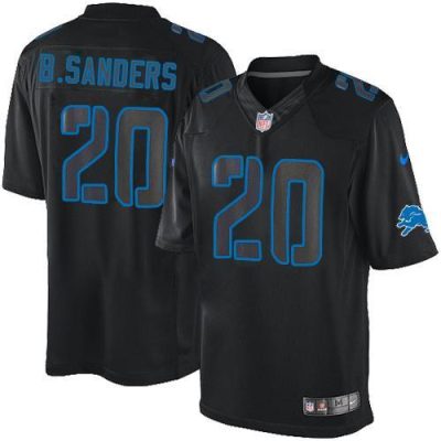 Nike Lions #20 Barry Sanders Black Stitched NFL Impact Limited Jersey