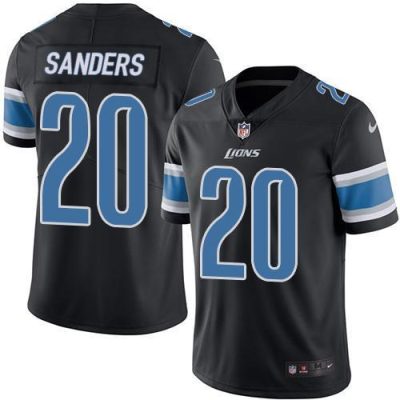 Nike Lions #20 Barry Sanders Black Stitched NFL Limited Rush Jersey