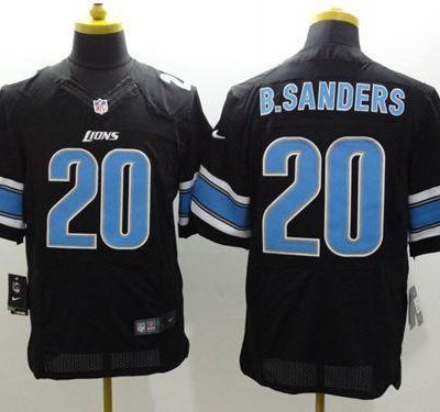 Nike Lions #20 Barry Sanders Black Alternate Stitched NFL Elite Jersey