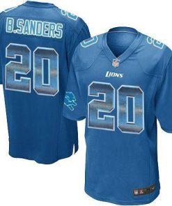 Nike Lions #20 Barry Sanders Blue Team Color Stitched NFL Limited Strobe Jersey