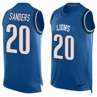 Nike Lions #20 Barry Sanders Blue Team Color Stitched NFL Limited Tank Top Jersey