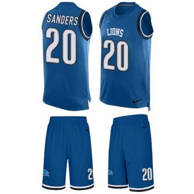 Nike Lions #20 Barry Sanders Blue Team Color Stitched NFL Limited Tank Top Suit Jersey
