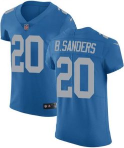 Nike Lions #20 Barry Sanders Blue Throwback Stitched NFL Vapor Untouchable Elite Jersey