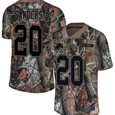 Nike Lions #20 Barry Sanders Camo Stitched NFL Limited Rush Realtree Jersey