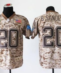 Nike Lions #20 Barry Sanders Camo Stitched NFL New Elite USMC Jersey
