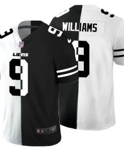 Nike Lions #9 Jameson Williams Black V White Peace Split Nike Vapor Untouchable Limited NFL Jersey