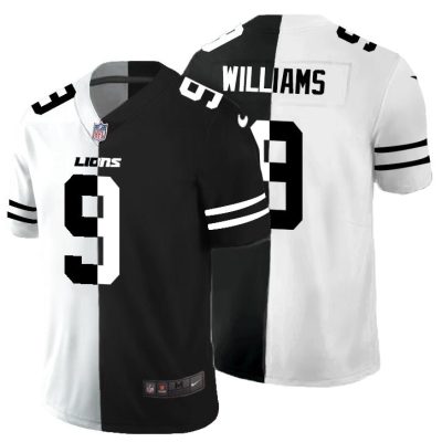 Nike Lions #9 Jameson Williams Black V White Peace Split Nike Vapor Untouchable Limited NFL Jersey