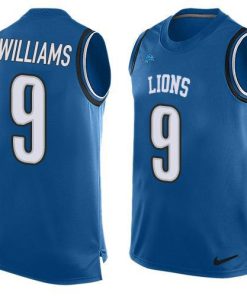 Nike Lions #9 Jameson Williams Blue Team Color Stitched NFL Limited Tank Top Jersey