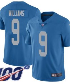 Nike Lions #9 Jameson Williams Blue Throwback Stitched NFL 100th Season Vapor Untouchable Limited Jersey