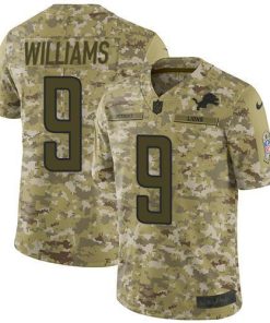Nike Lions #9 Jameson Williams Camo Stitched NFL Limited 2018 Salute To Service Jersey