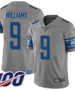 Nike Lions #9 Jameson Williams Gray Stitched NFL Limited Inverted Legend 100th Season Jersey