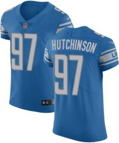 Nike Lions #97 Aidan Hutchinson Blue Team Color Stitched NFL Vapor Untouchable Elite Jersey