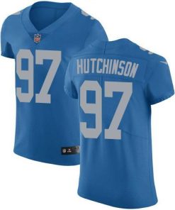Nike Lions #97 Aidan Hutchinson Blue Throwback Stitched NFL Vapor Untouchable Elite Jersey