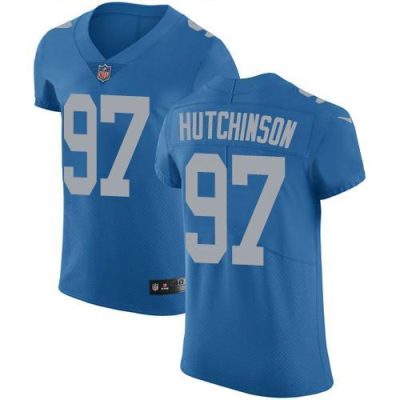 Nike Lions #97 Aidan Hutchinson Blue Throwback Stitched NFL Vapor Untouchable Elite Jersey