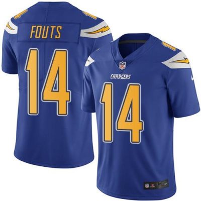 Nike Los Angeles Chargers #14 Dan Fouts Electric Blue Stitched NFL Limited Rush Jersey