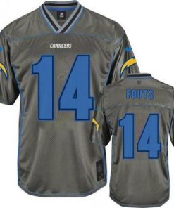 Nike Los Angeles Chargers #14 Dan Fouts Grey Stitched NFL Elite Vapor Jersey