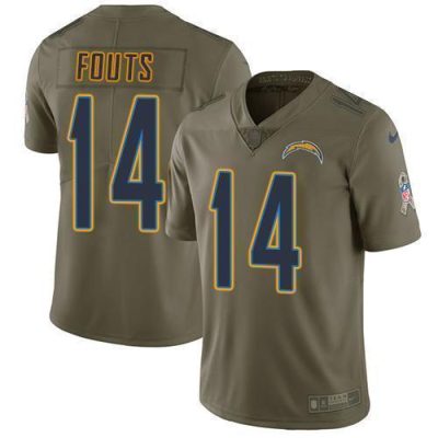 Nike Los Angeles Chargers #14 Dan Fouts Olive Stitched NFL Limited 2017 Salute to Service Jersey
