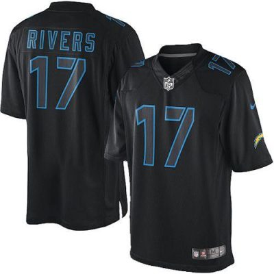 Nike Los Angeles Chargers #17 Philip Rivers Black Stitched NFL Impact Limited Jersey