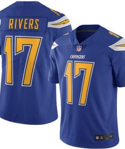 Nike Los Angeles Chargers #17 Philip Rivers Electric Blue Stitched NFL Limited Rush Jersey