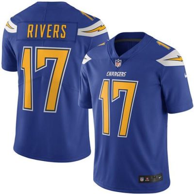 Nike Los Angeles Chargers #17 Philip Rivers Electric Blue Stitched NFL Limited Rush Jersey