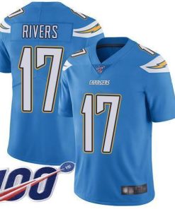 Nike Los Angeles Chargers #17 Philip Rivers Electric Blue Alternate Stitched NFL 100th Season Vapor Limited Jersey