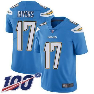 Nike Los Angeles Chargers #17 Philip Rivers Electric Blue Alternate Stitched NFL 100th Season Vapor Limited Jersey