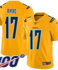Nike Los Angeles Chargers #17 Philip Rivers Gold Stitched NFL Limited Inverted Legend 100th Season Jersey