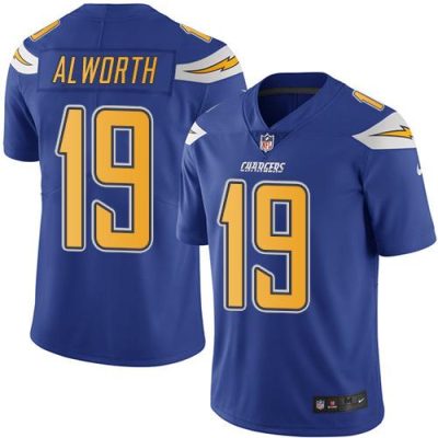 Nike Los Angeles Chargers #19 Lance Alworth Electric Blue Stitched NFL Limited Rush Jersey