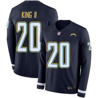 Nike Los Angeles Chargers #20 Desmond King II Navy Blue Team Color Stitched NFL Limited Therma Long Sleeve Jersey