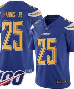 Nike Los Angeles Chargers #25 Chris Harris Jr Electric Blue Stitched NFL Limited Rush 100th Season Jersey