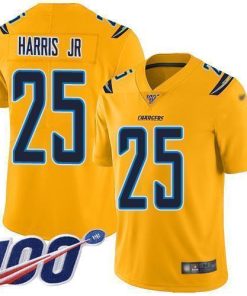 Nike Los Angeles Chargers #25 Chris Harris Jr Gold Stitched NFL Limited Inverted Legend 100th Season Jersey