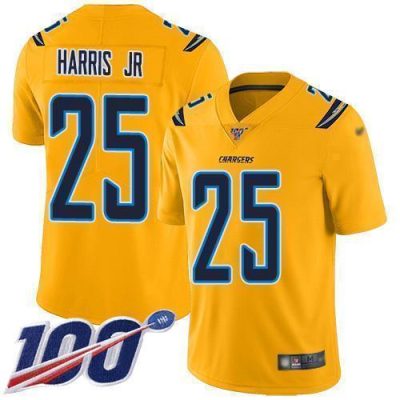 Nike Los Angeles Chargers #25 Chris Harris Jr Gold Stitched NFL Limited Inverted Legend 100th Season Jersey