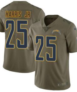Nike Los Angeles Chargers #25 Chris Harris Jr Olive Stitched NFL Limited 2017 Salute To Service Jersey