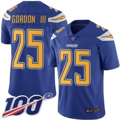 Nike Los Angeles Chargers #25 Melvin Gordon III Electric Blue Stitched NFL Limited Rush 100th Season Jersey