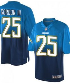 Nike Los Angeles Chargers #25 Melvin Gordon III Electric Blue/Navy Blue Stitched NFL Elite Fadeaway Fashion Jersey