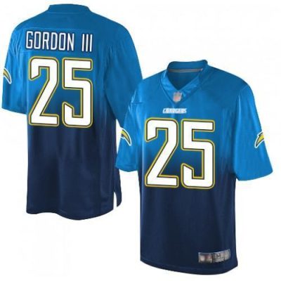 Nike Los Angeles Chargers #25 Melvin Gordon III Electric Blue/Navy Blue Stitched NFL Elite Fadeaway Fashion Jersey