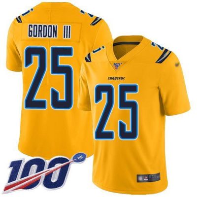 Nike Los Angeles Chargers #25 Melvin Gordon III Gold Stitched NFL Limited Inverted Legend 100th Season Jersey