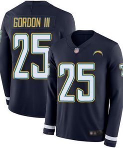 Nike Los Angeles Chargers #25 Melvin Gordon III Navy Blue Team Color Stitched NFL Limited Therma Long Sleeve Jersey