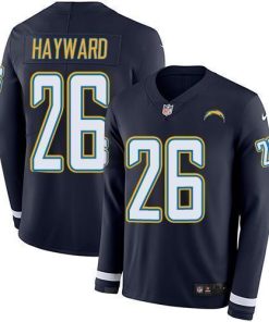 Nike Los Angeles Chargers #26 Casey Hayward Navy Blue Team Color Stitched NFL Limited Therma Long Sleeve Jersey