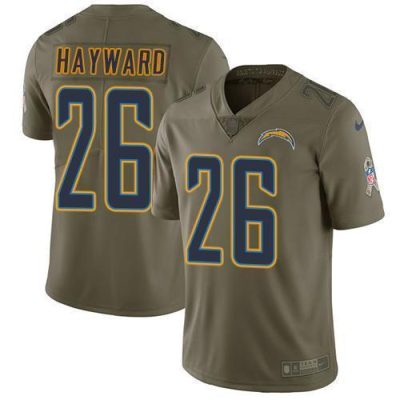 Nike Los Angeles Chargers #26 Casey Hayward Olive Stitched NFL Limited 2017 Salute to Service Jersey