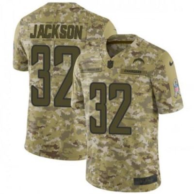 Nike Los Angeles Chargers #32 Justin Jackson Camo Stitched NFL Limited 2018 Salute To Service Jersey