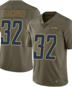 Nike Los Angeles Chargers #32 Justin Jackson Olive Stitched NFL Limited 2017 Salute To Service Jersey